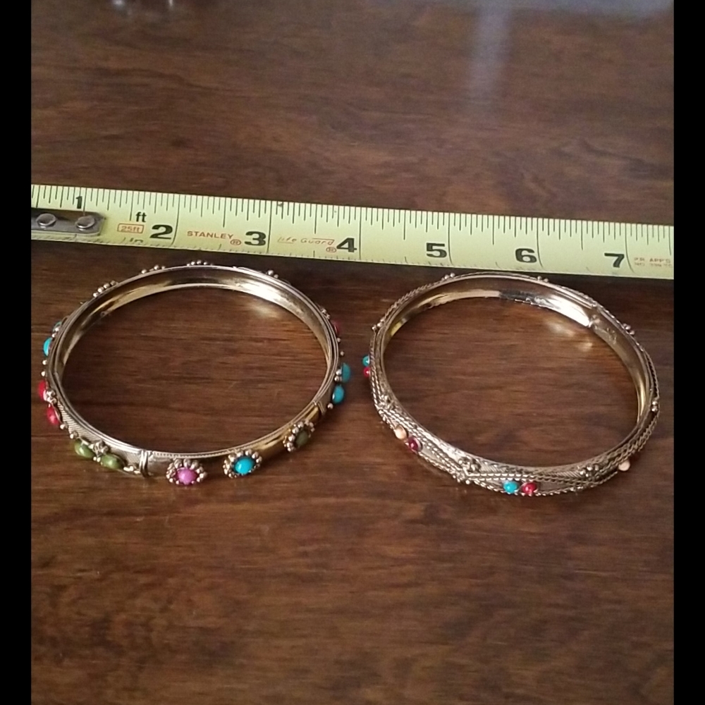 2 Beautiful Cuff Slip On Bracelets Bangle - Picture 11 of 12